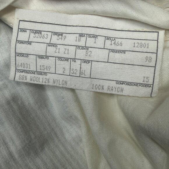 VTG Trussini Suit Set Linea Nuova Wool Blend Gray Pinstripe Two Piece Mens 52 6L - Picture 14 of 14